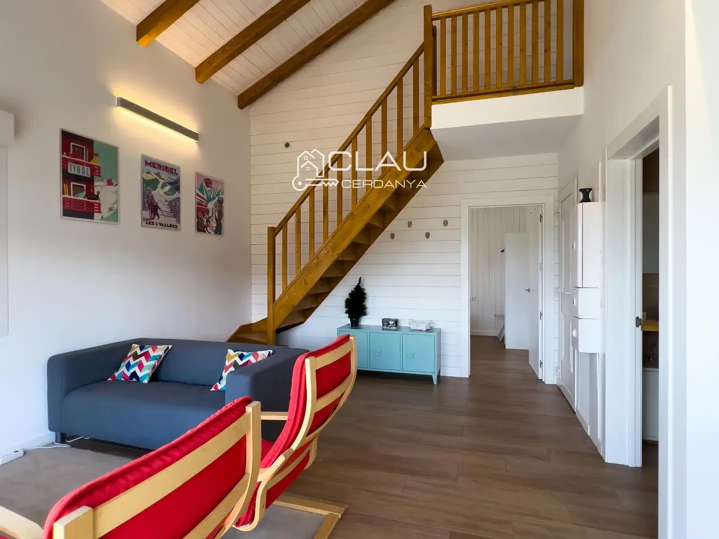 Sala de estar de Casa adosada de alquiler en Saillagouse con Calefacción, Jardín privado y Terraza