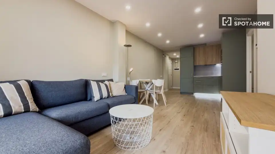 Sala de estar de Piso de alquiler en Barcelona con Aire acondicionado, Calefacción y Amueblado