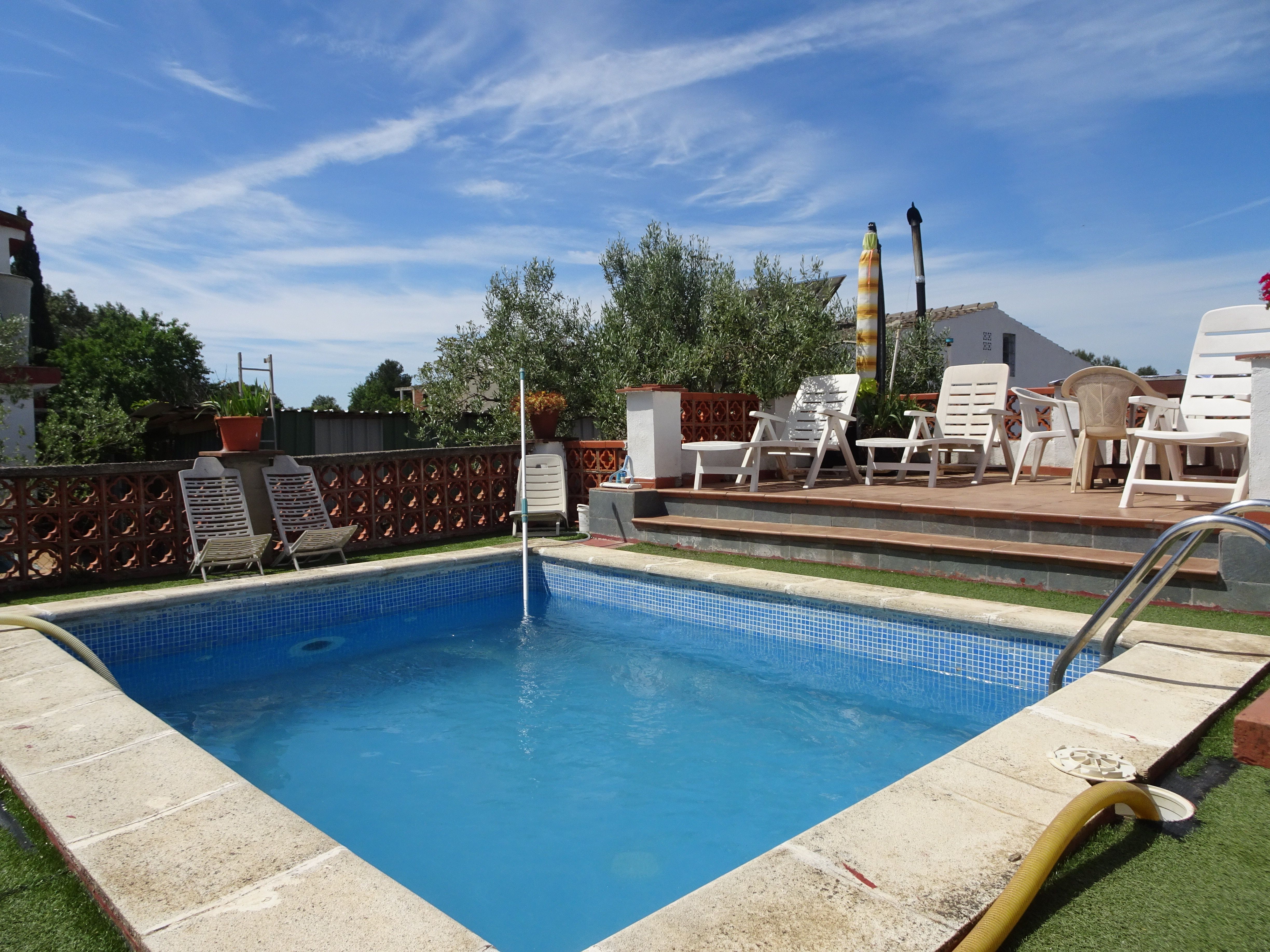 Piscina de Casa o xalet en venda en El Pla de Santa Maria amb Jardí privat, Parquet i Terrassa