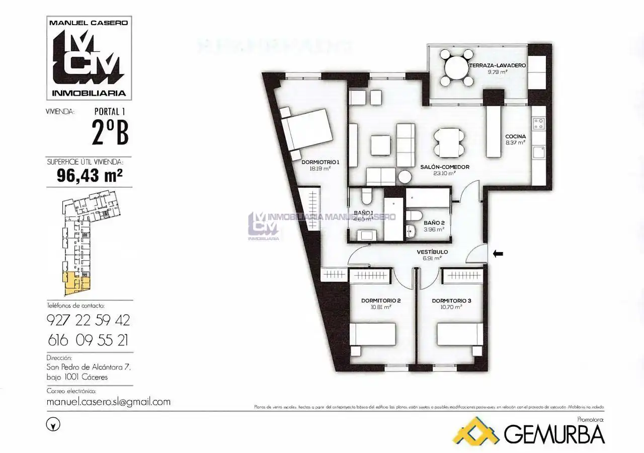 Piso en venta en Cáceres con Calefacción, Terraza y Trastero