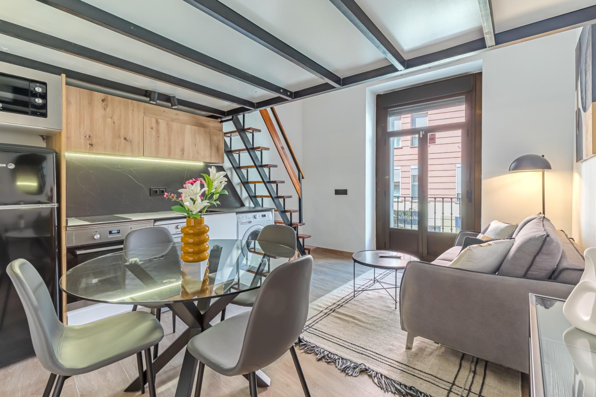 Sala de estar de Apartamento en venta en  Madrid Capital con Aire acondicionado, Calefacción y Amueblado