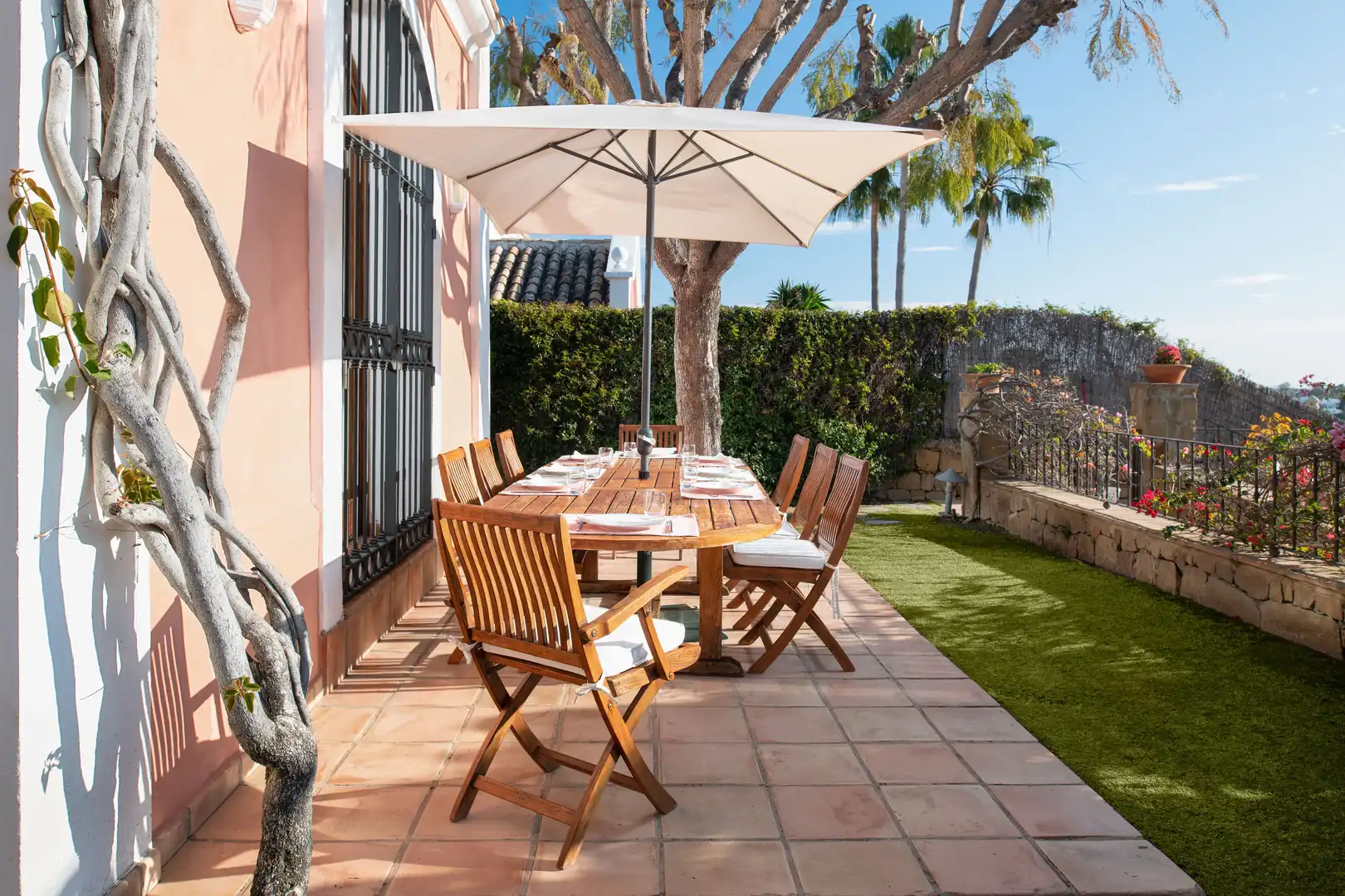 Terraza de Casa o chalet de alquiler en Estepona con Aire acondicionado, Jardín privado y Terraza