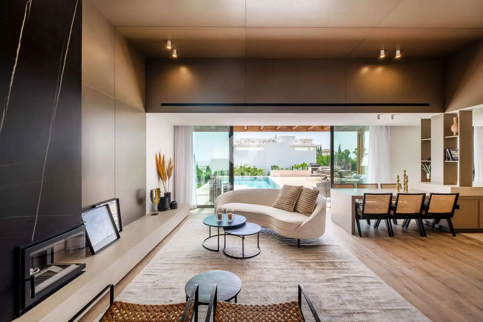 Living room of Houses for sale in Benahavís  with Heating, Private garden and Swimming Pool
