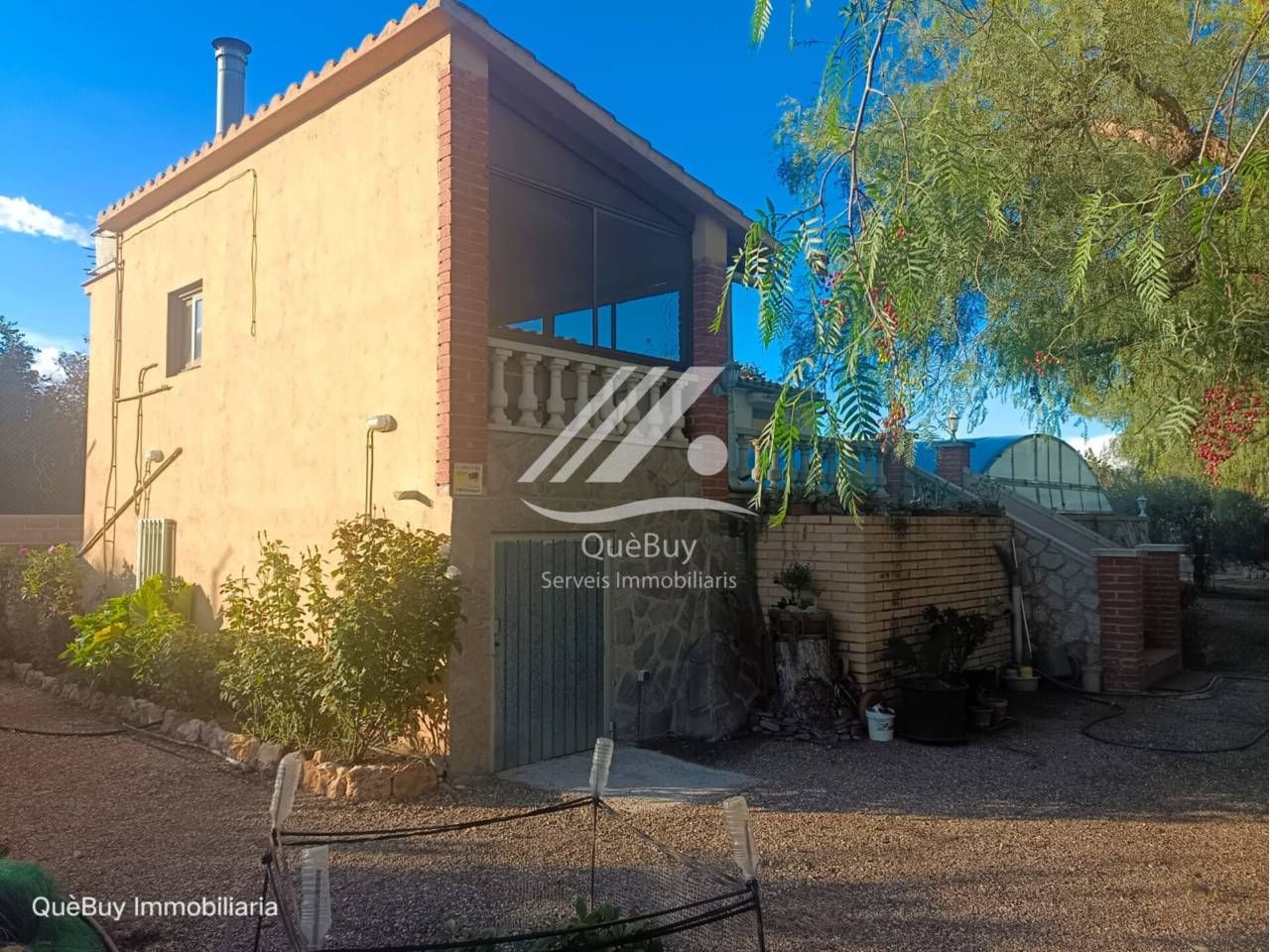 Vista exterior de Finca rústica en venda en El Milà amb Aire condicionat, Jardí privat i Piscina