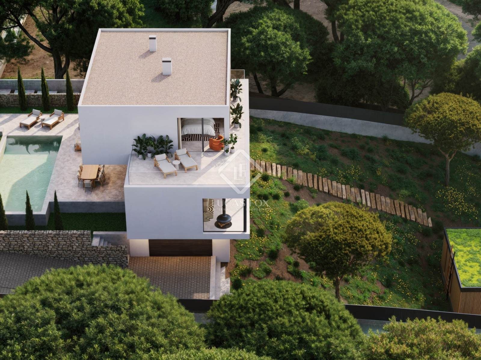 Jardí de Casa o xalet en venda en Sant Andreu de Llavaneres amb Aire condicionat, Jardí privat i Piscina
