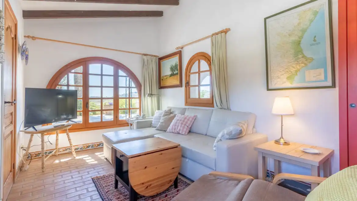 Sala de estar de Finca rústica en venta en Teulada con Calefacción, Jardín privado y Terraza