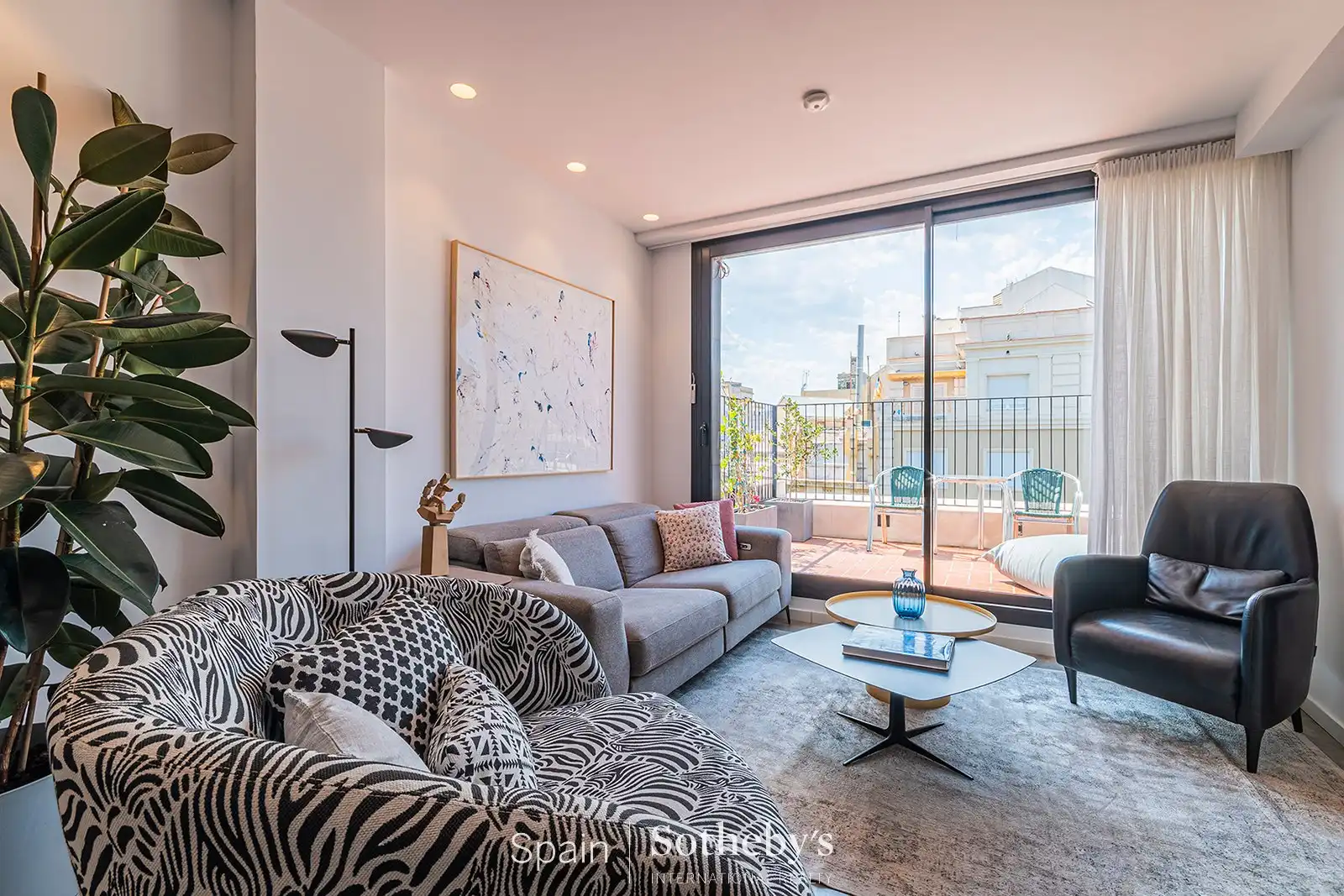 Sala d'estar de Àtic en venda en Barcelona amb Aire condicionat, Calefacció i Terrassa