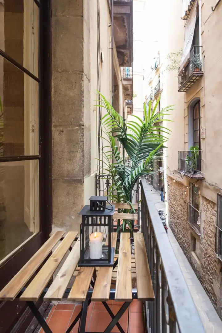 Terrassa de Apartament per a compartir en Barcelona amb Aire condicionat, Calefacció i Moblat