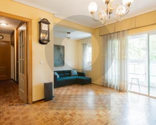 Living room of Flat for sale in  Madrid Capital  with Heating, Parquet flooring and Terrace