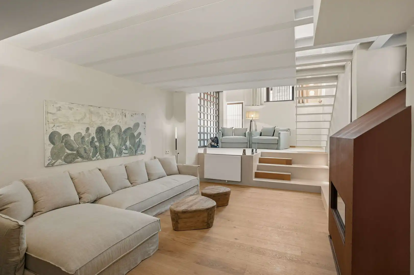 Wohnzimmer von Erdgeschoss zum Verkauf in  Palma de Mallorca mit Klimaanlage, Heizung und Parkett