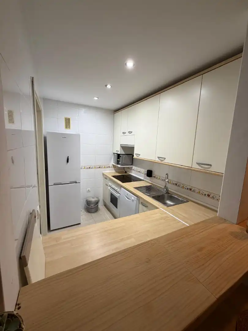 Cocina de Apartamento de alquiler en Mijas con Aire acondicionado, Calefacción y Jardín privado