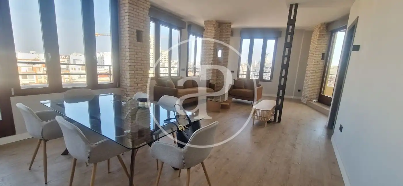 Living room of Flat for rent in Valencia  with Air Conditioner, Heating and Balcony