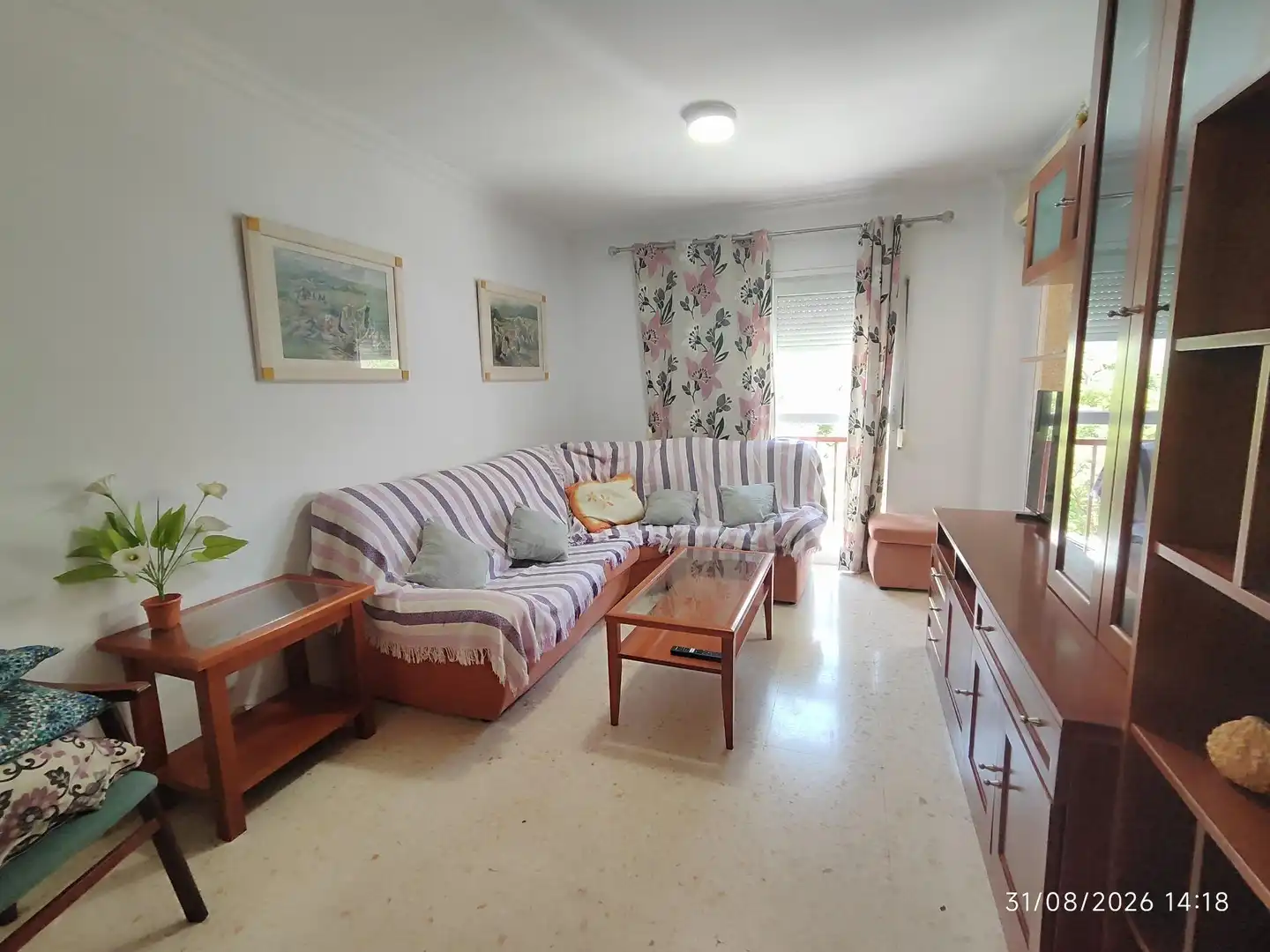 Sala de estar de Piso de alquiler en Málaga con Aire acondicionado, Terraza y Amueblado