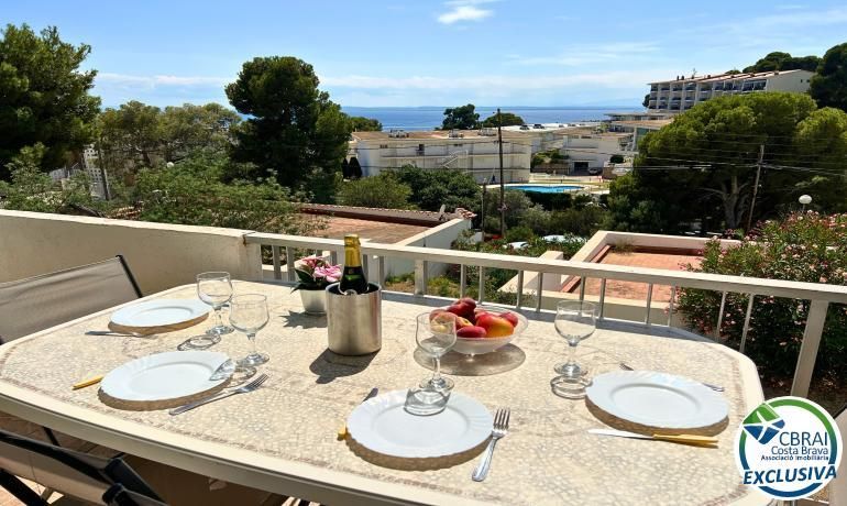 Terrace of Flat for sale in Roses  with Private garden, Terrace and Furnished