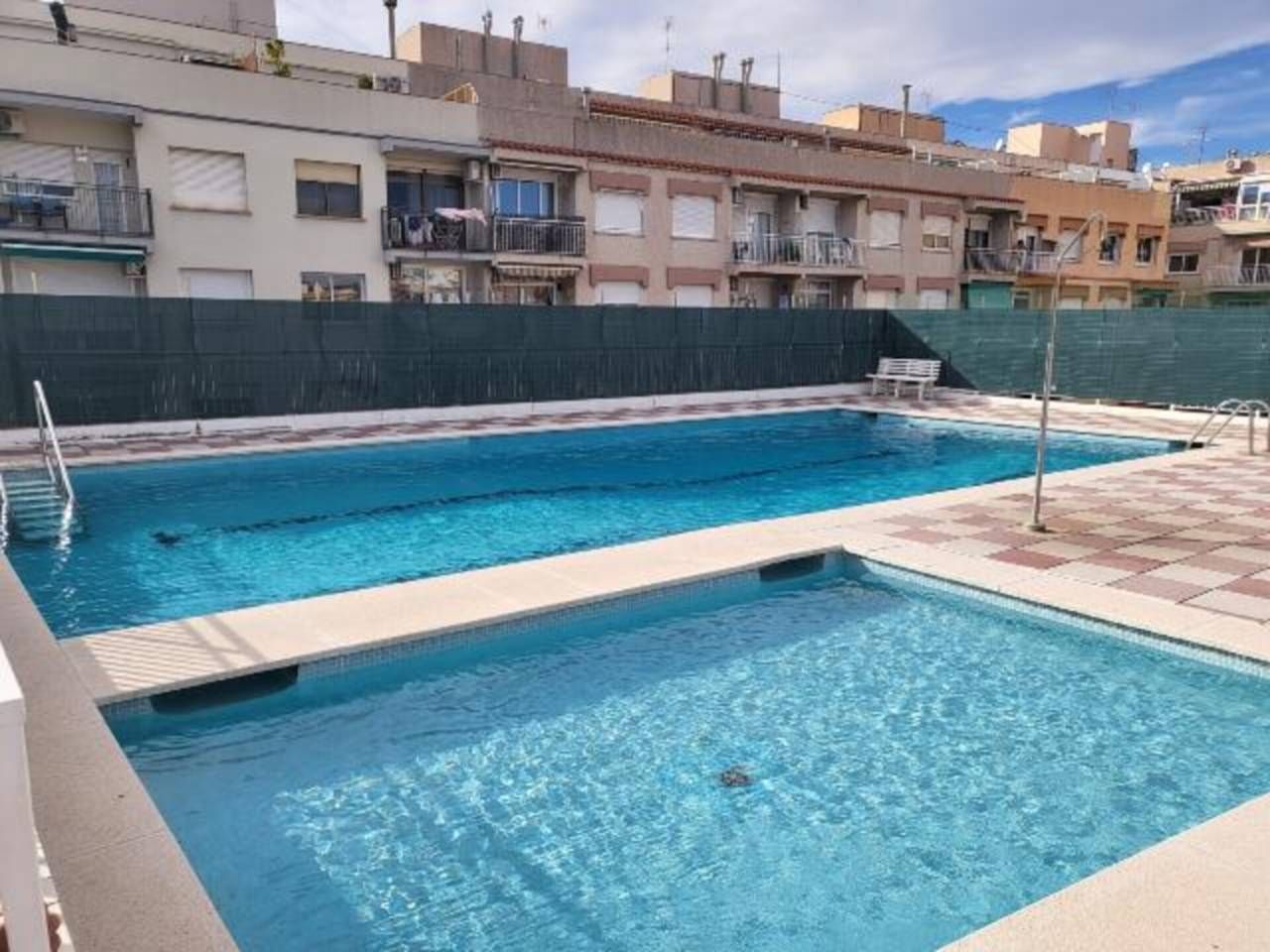 Swimming pool of Flat for sale in Badalona  with Air Conditioner, Heating and Parquet flooring