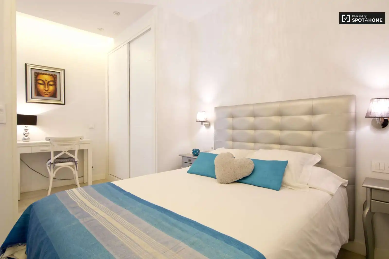 Bedroom of Study for share in Madrid  with Air Conditioner, Heating and Terrace