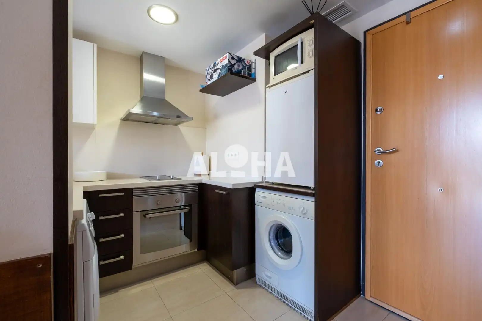 Cuina de Apartament de lloguer en Moncada amb Aire condicionat i Moblat