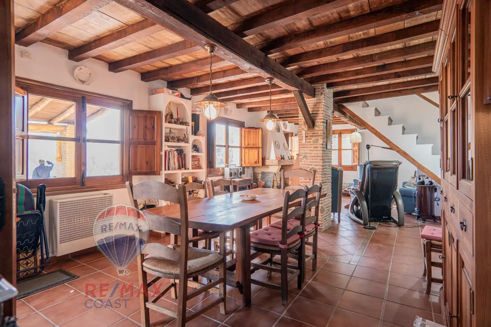 Comedor de Finca rústica en venta en Jubrique con Jardín privado, Terraza y Piscina