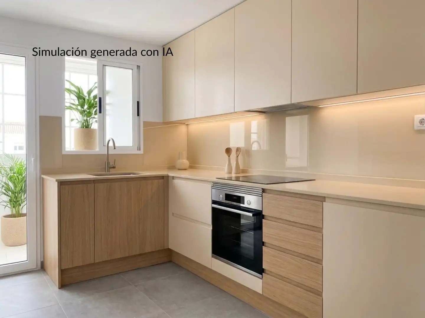 Küche von Wohnung zum Verkauf in Xàtiva mit Klimaanlage und Balkon