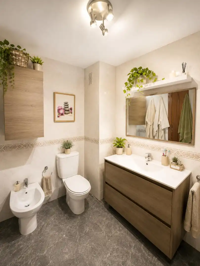 Badezimmer von Wohnungen zum Verkauf in Mijas mit Klimaanlage, Heizung und Terrasse