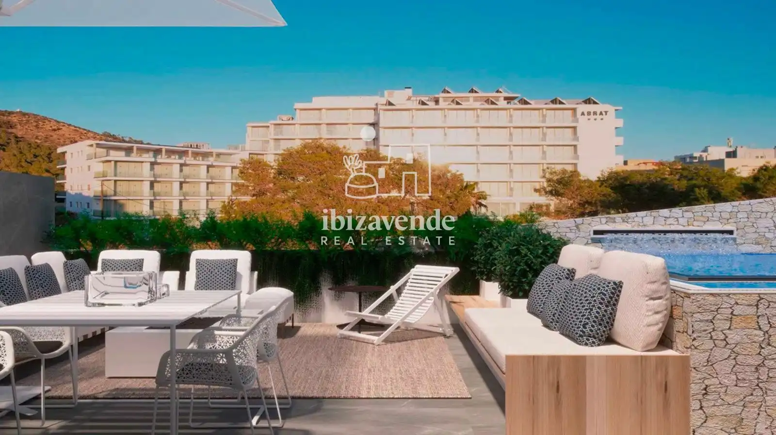 Terrace of Flat for sale in Sant Antoni de Portmany  with Heating, Terrace and Swimming Pool