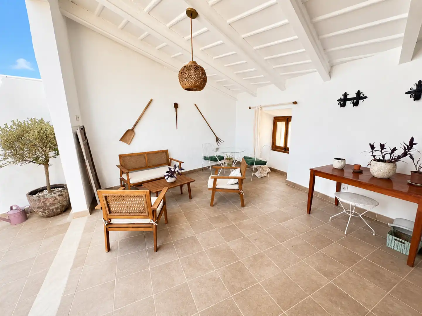 Sala de estar de Casa adosada de alquiler en Pollença con Aire acondicionado, Calefacción y Terraza