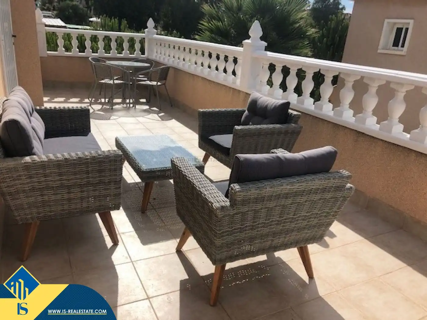 Terrasse von Haus oder Chalet zur Miete in Torrevieja mit Klimaanlage, Terrasse und Schwimmbad