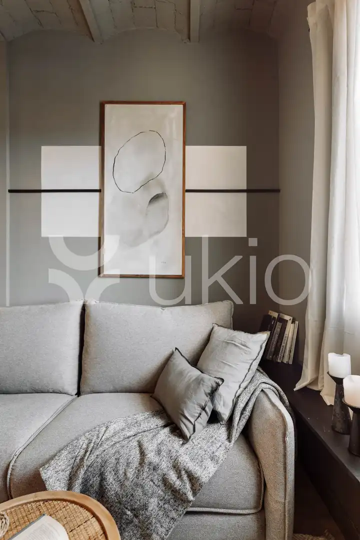 Sala de estar de Apartamento de alquiler en Barcelona con Aire acondicionado, Calefacción y Amueblado