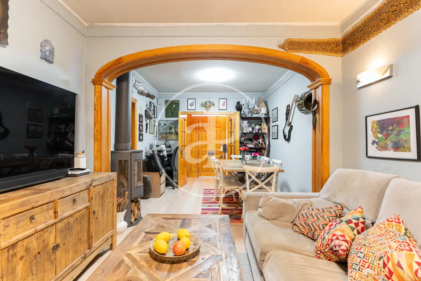 Sala d'estar de Casa adosada en venda en  Palma de Mallorca amb Moblat