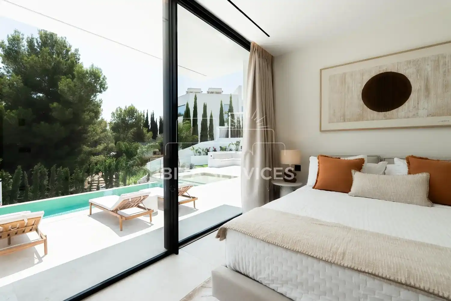Habitación de Casa o chalet en venta en Santa Eulària des Riu con Aire acondicionado, Jardín privado y Piscina