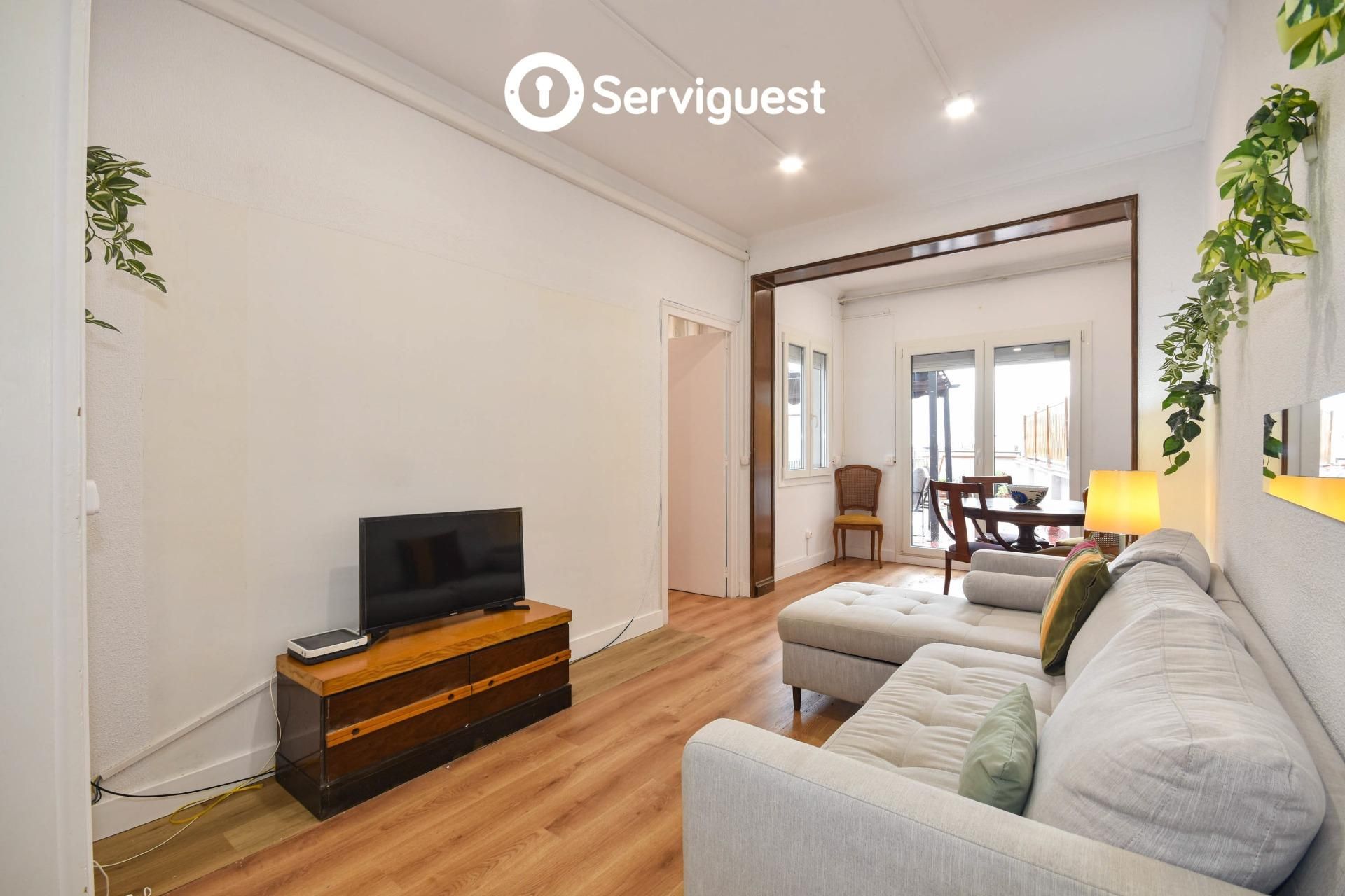 Sala d'estar de Apartament de lloguer en  Barcelona Capital amb Aire condicionat, Parquet i Terrassa