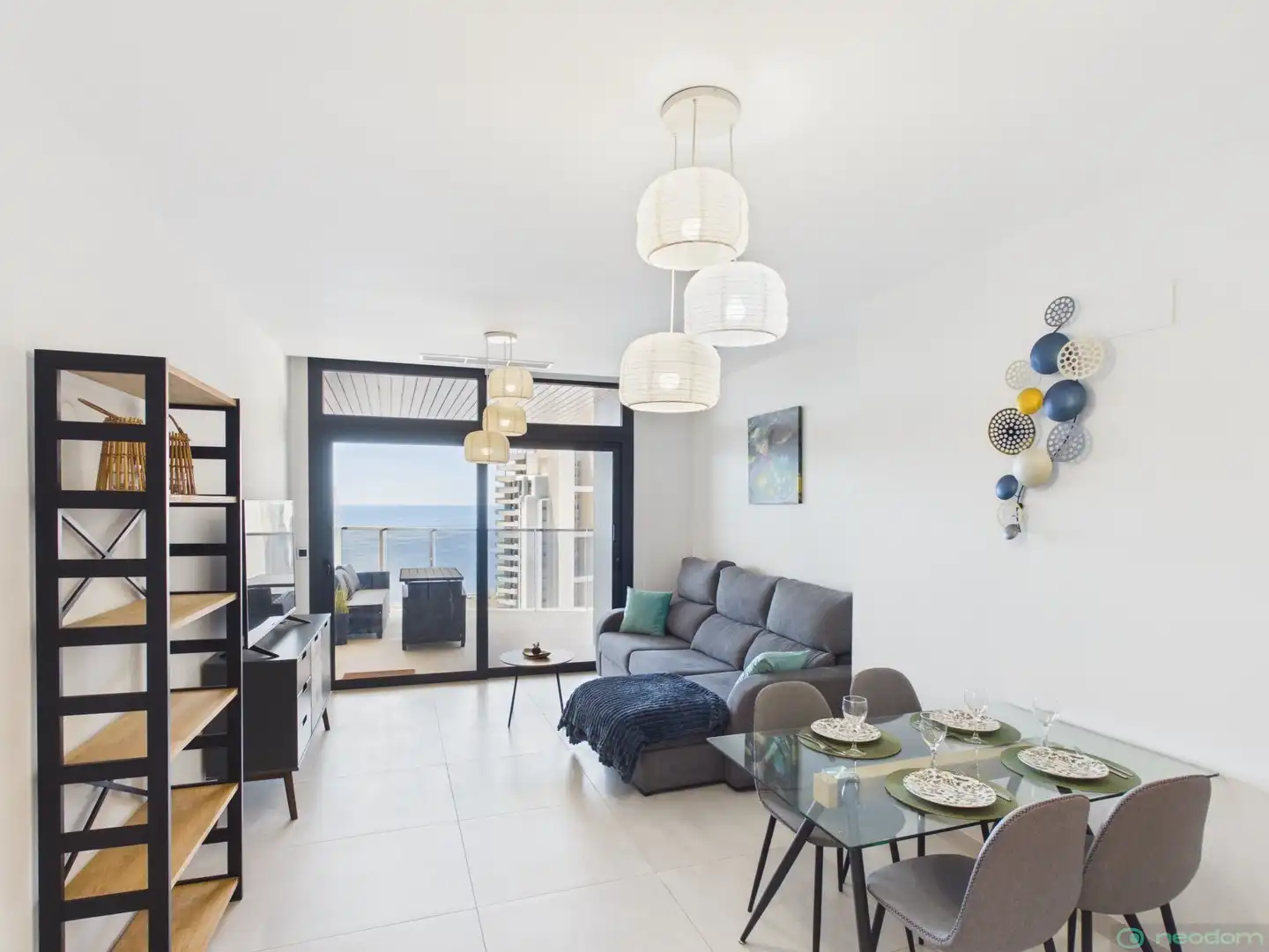 Wohnzimmer von Wohnung zur Miete in Benidorm mit Klimaanlage, Heizung und Terrasse