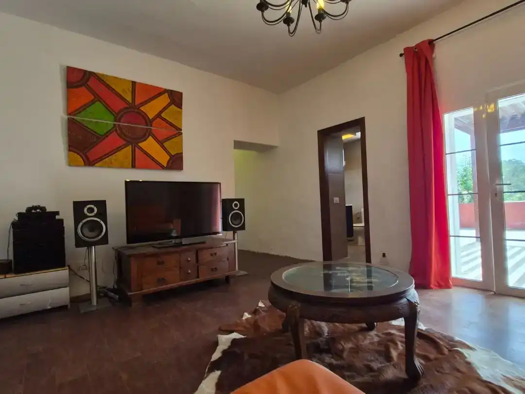Sala d'estar de Planta baixa en venda en Moya (Las Palmas) amb Jardí privat, Parquet i Traster