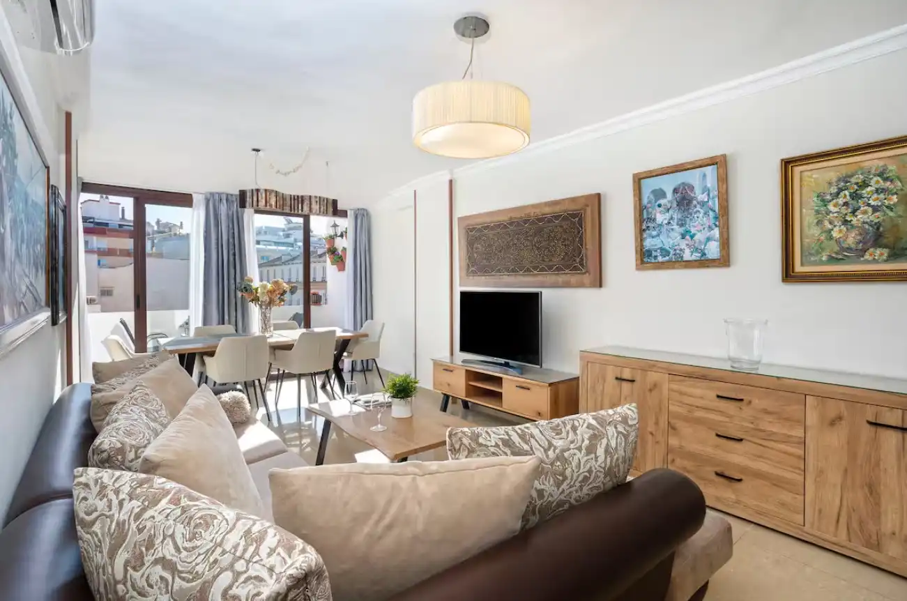 Wohnzimmer von Wohnungen zur Miete in Málaga mit Klimaanlage, Heizung und Parkett