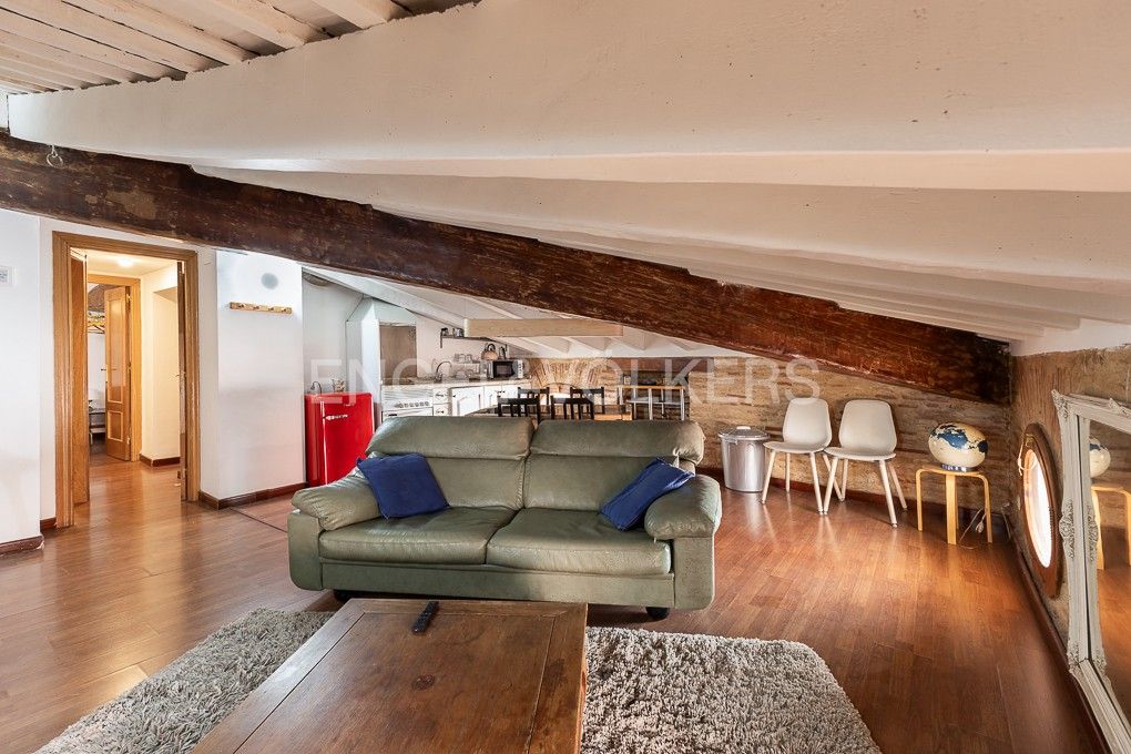 Sala d'estar de Àtic en venda en  Valencia Capital amb Aire condicionat, Calefacció i Terrassa