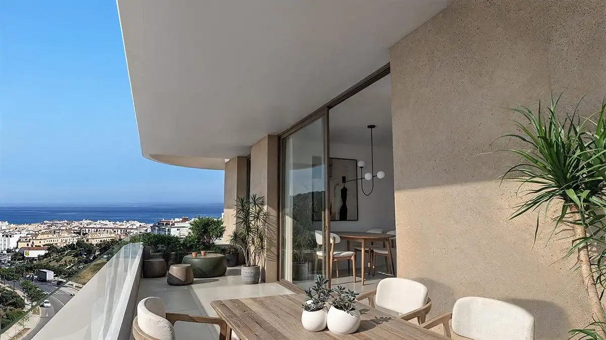 Terrasse von Wohnungen zum Verkauf in Estepona mit Klimaanlage, Terrasse und Abstellraum