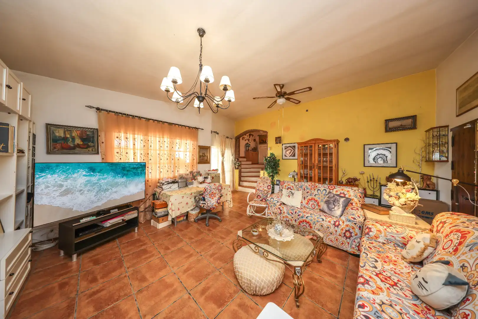 Sala d'estar de Casa o xalet en venda en Cártama amb Aire condicionat i Jardí privat