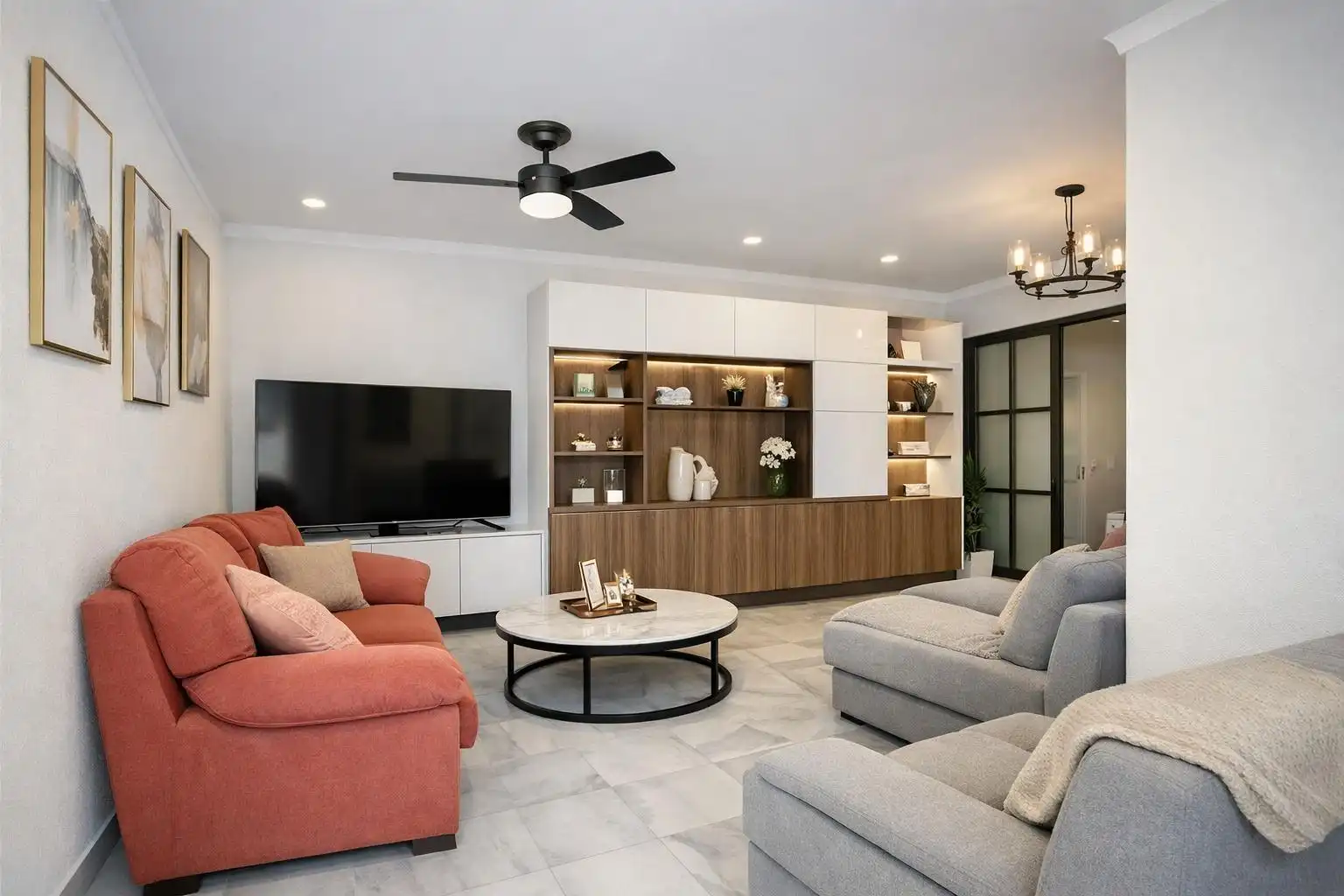 Wohnzimmer von Wohnungen zum Verkauf in Torremolinos mit Klimaanlage, Terrasse und Balkon