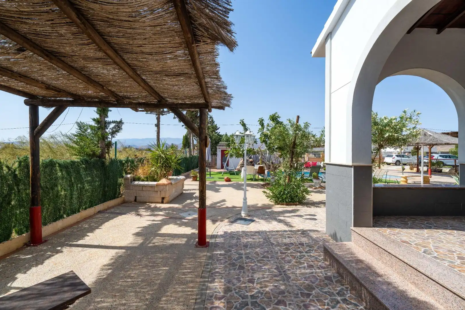 Terraza de Finca rústica en venta en Tabernas con Aire acondicionado, Jardín privado y Piscina