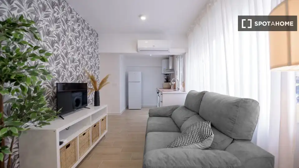 Wohnzimmer von Wohnung zur Miete in Valencia mit Klimaanlage, Heizung und Möbliert