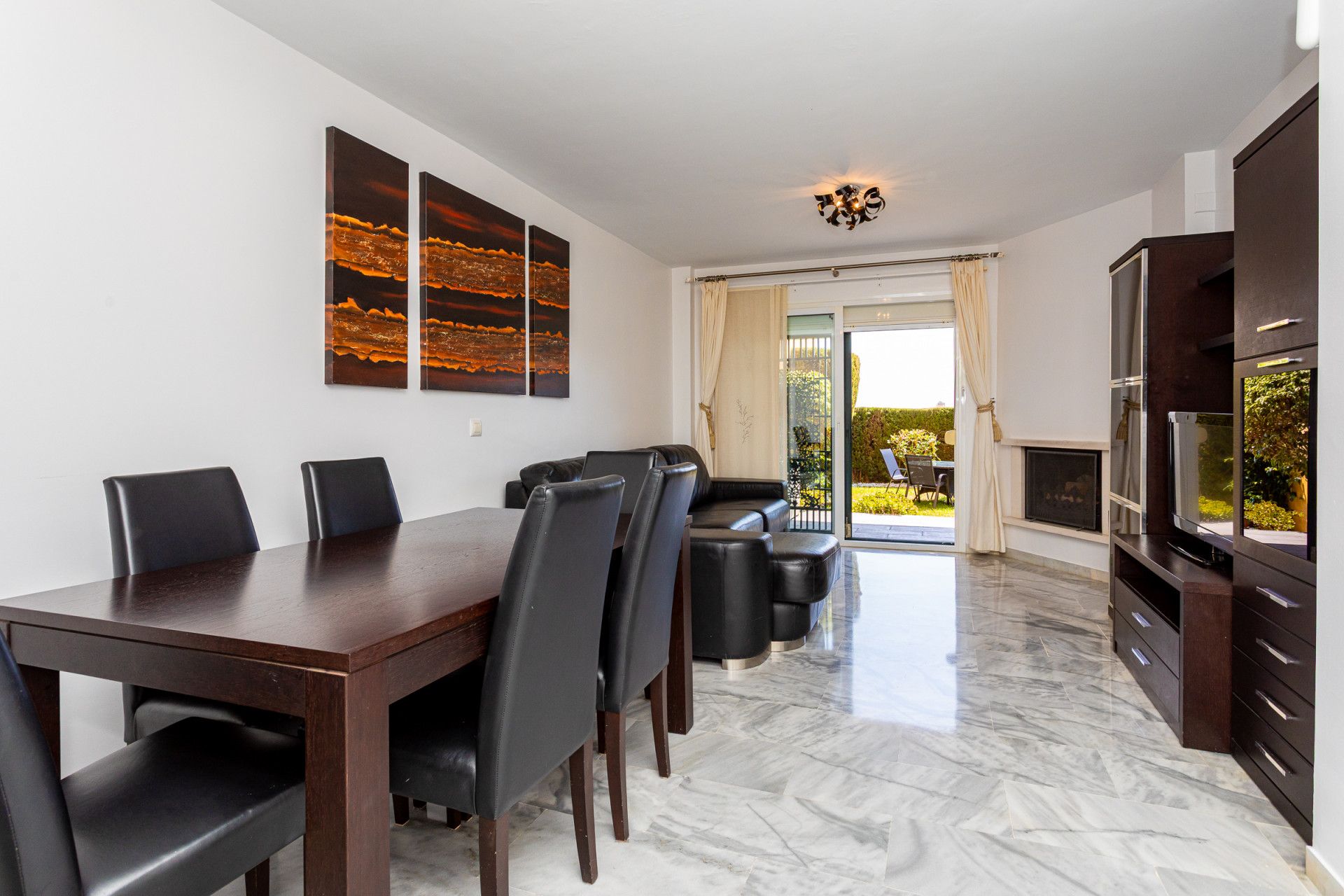 Comedor de Planta baja en venta en Mijas con Aire acondicionado, Jardín privado y Terraza