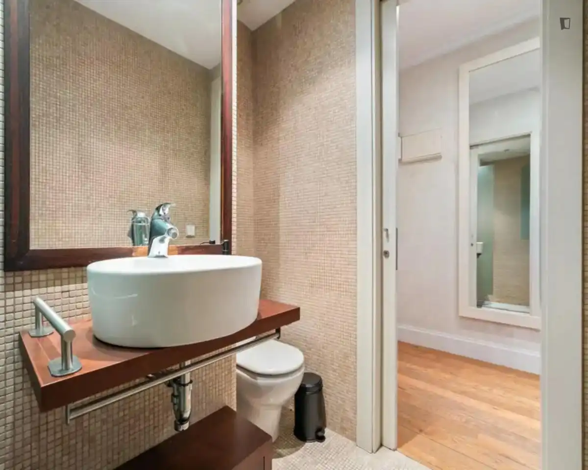 Baño de Apartamento para compartir en Madrid con Aire acondicionado, Calefacción y Amueblado