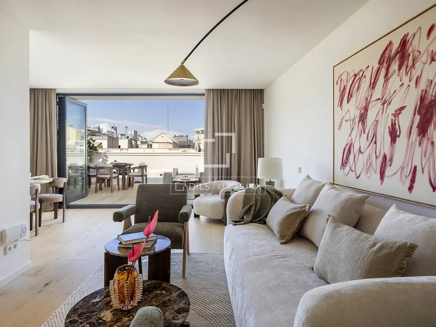 Sala de estar de Ático en venta en Barcelona con Aire acondicionado, Calefacción y Parquet