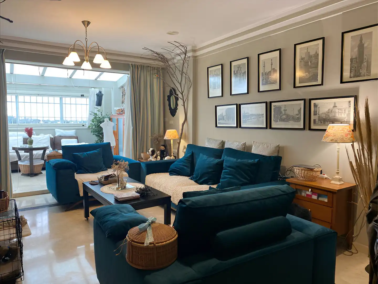 Sala de estar de Apartamento en venta en Marbella con Aire acondicionado, Terraza y Piscina