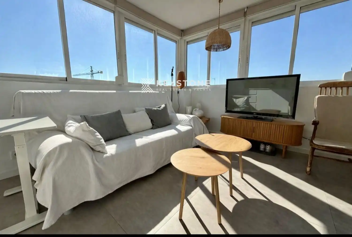 Sala de estar de Ático de alquiler en Alicante / Alacant con Aire acondicionado, Calefacción y Terraza