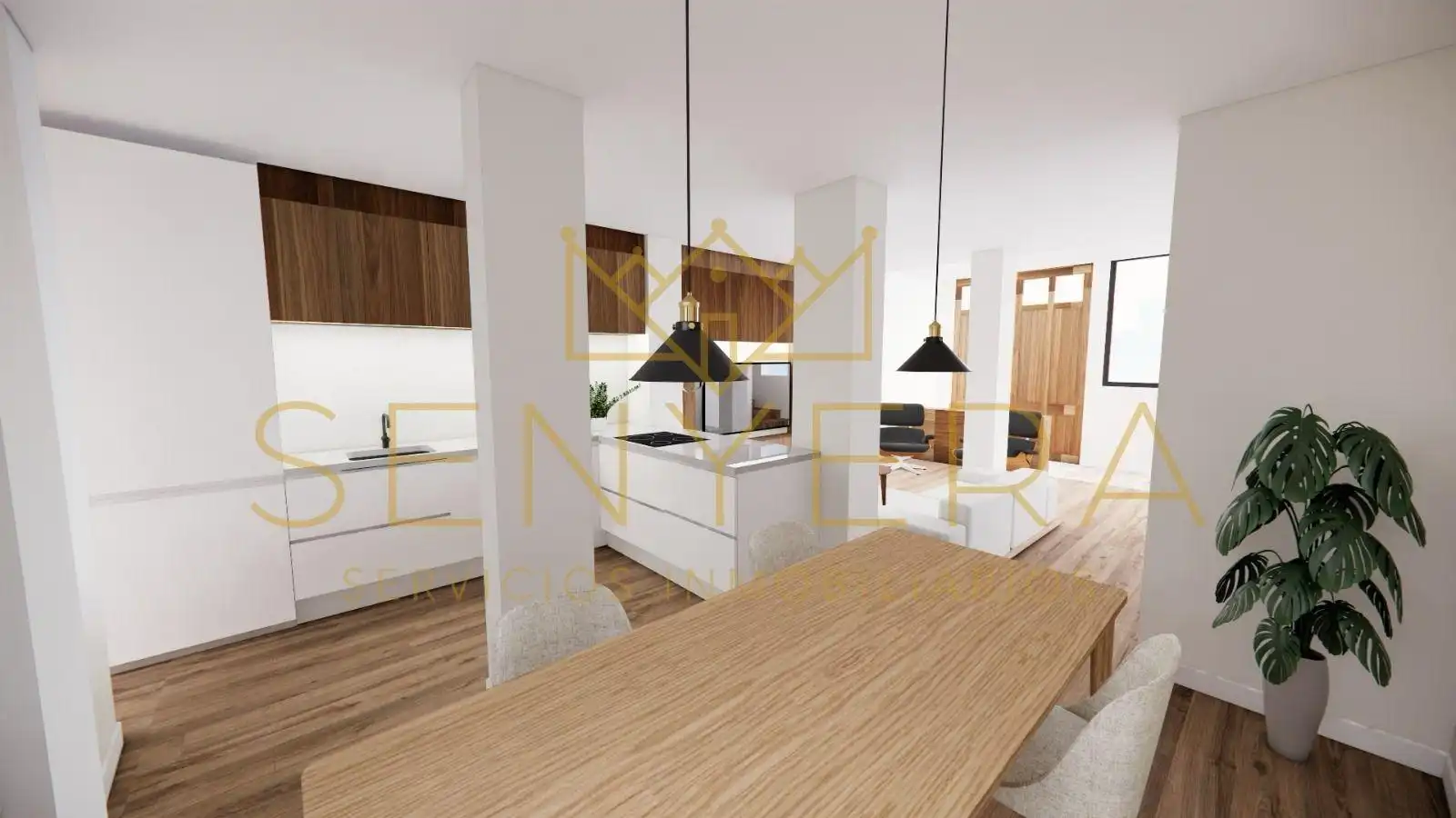 Küche von Einfamilien-Reihenhaus zum Verkauf in Valencia mit Klimaanlage, Parkett und Terrasse