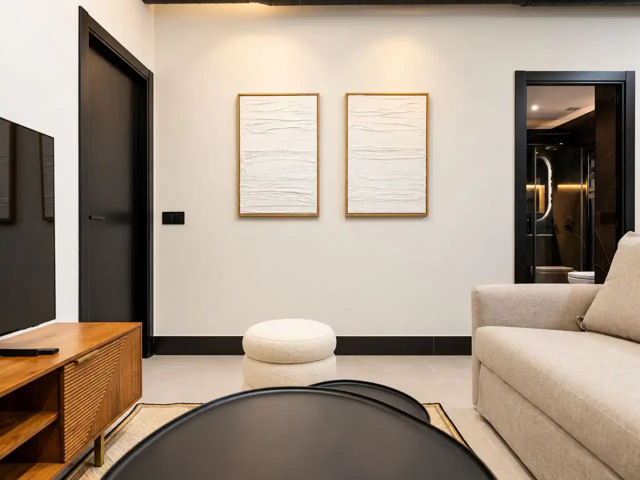 Sala de estar de Apartamento en venta en  Madrid Capital con Aire acondicionado y Terraza