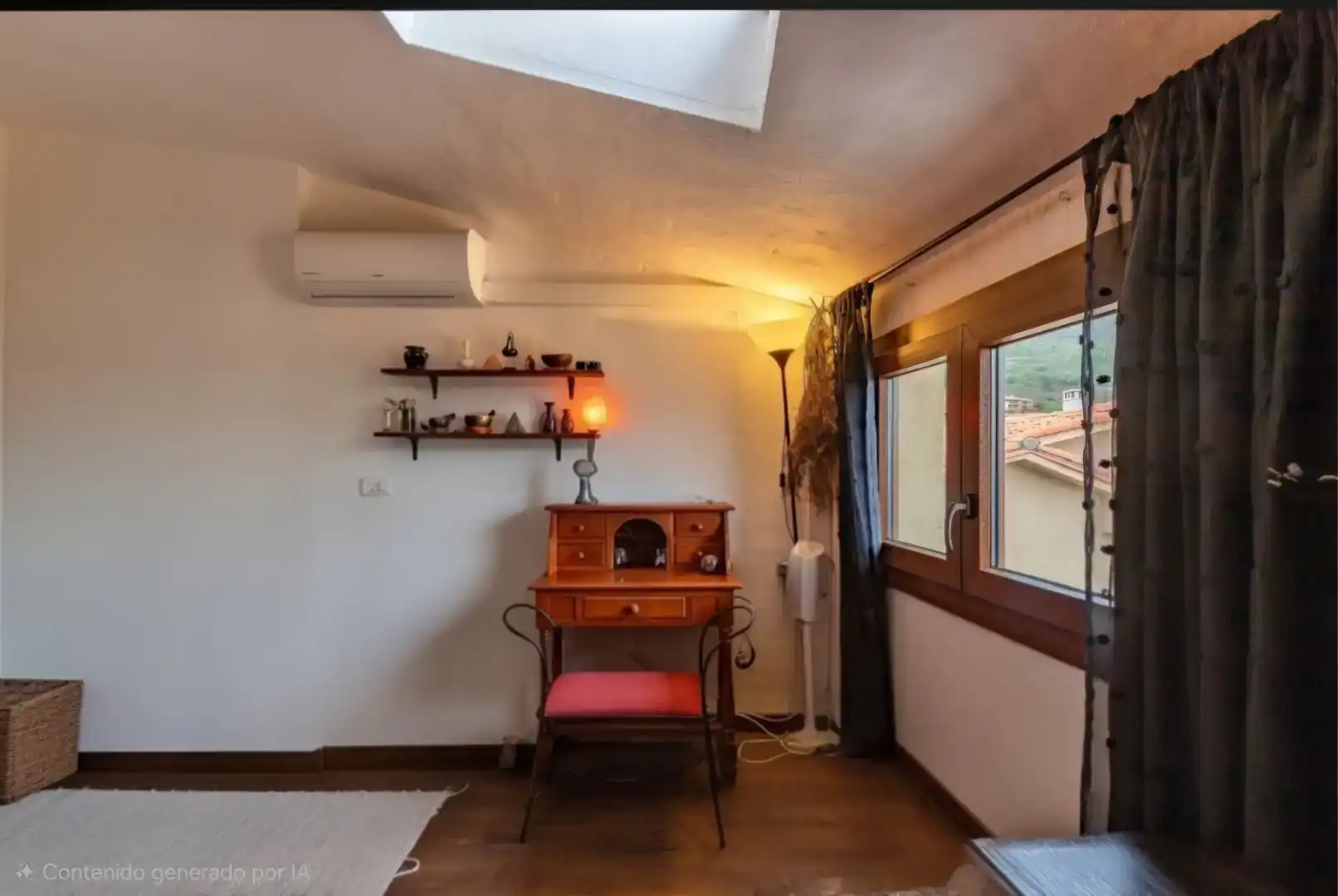 Sala d'estar de Casa adosada en venda en Valverde de la Vera amb Aire condicionat, Parquet i Moblat