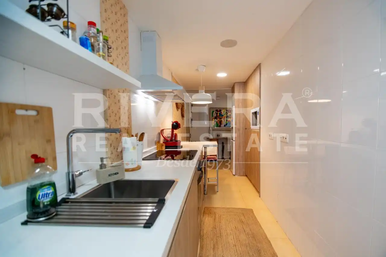 Cocina de Ático en venta en Sanxenxo con Calefacción, Parquet y Terraza