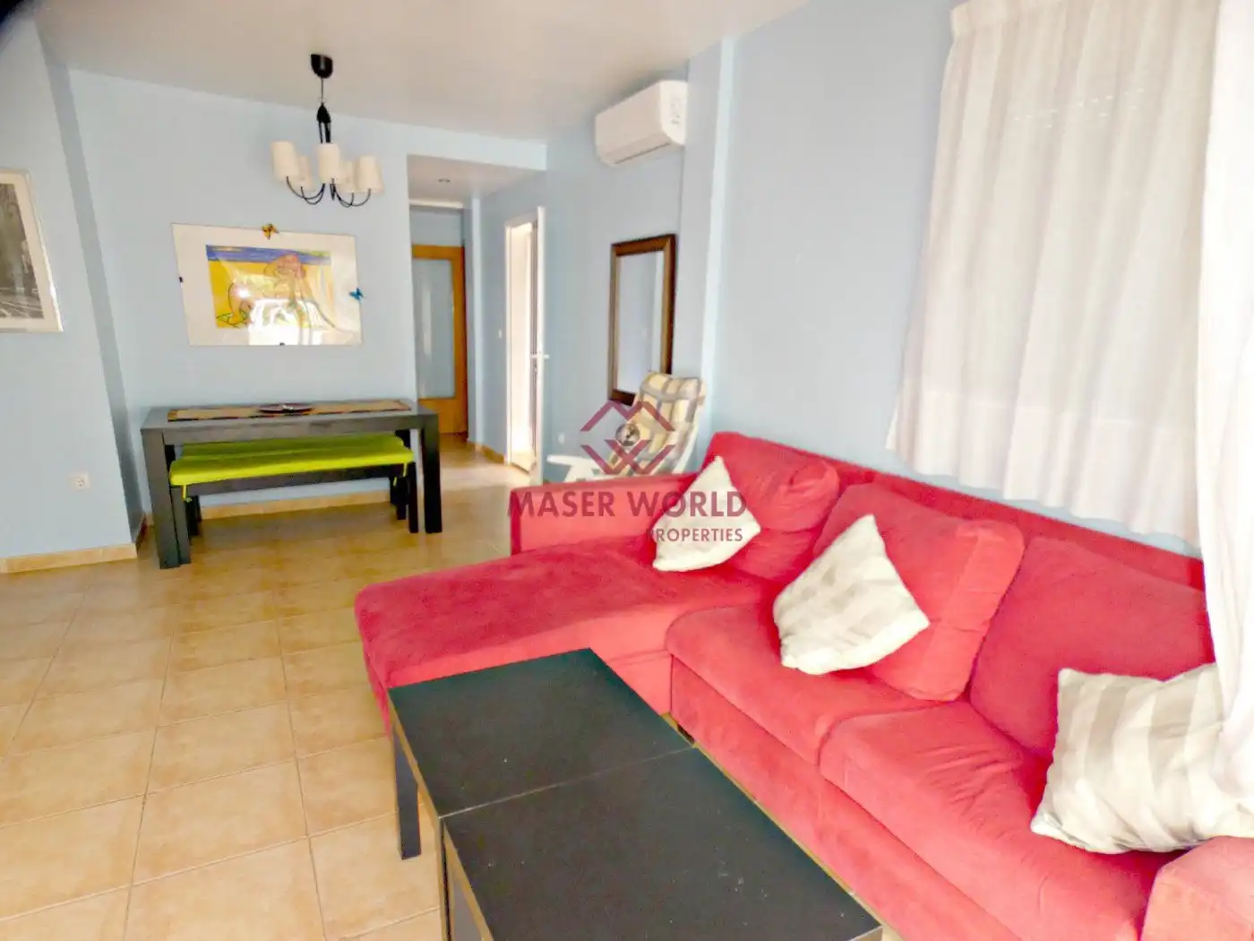 Sala de estar de Piso en venta en Cartagena con Aire acondicionado, Terraza y Amueblado